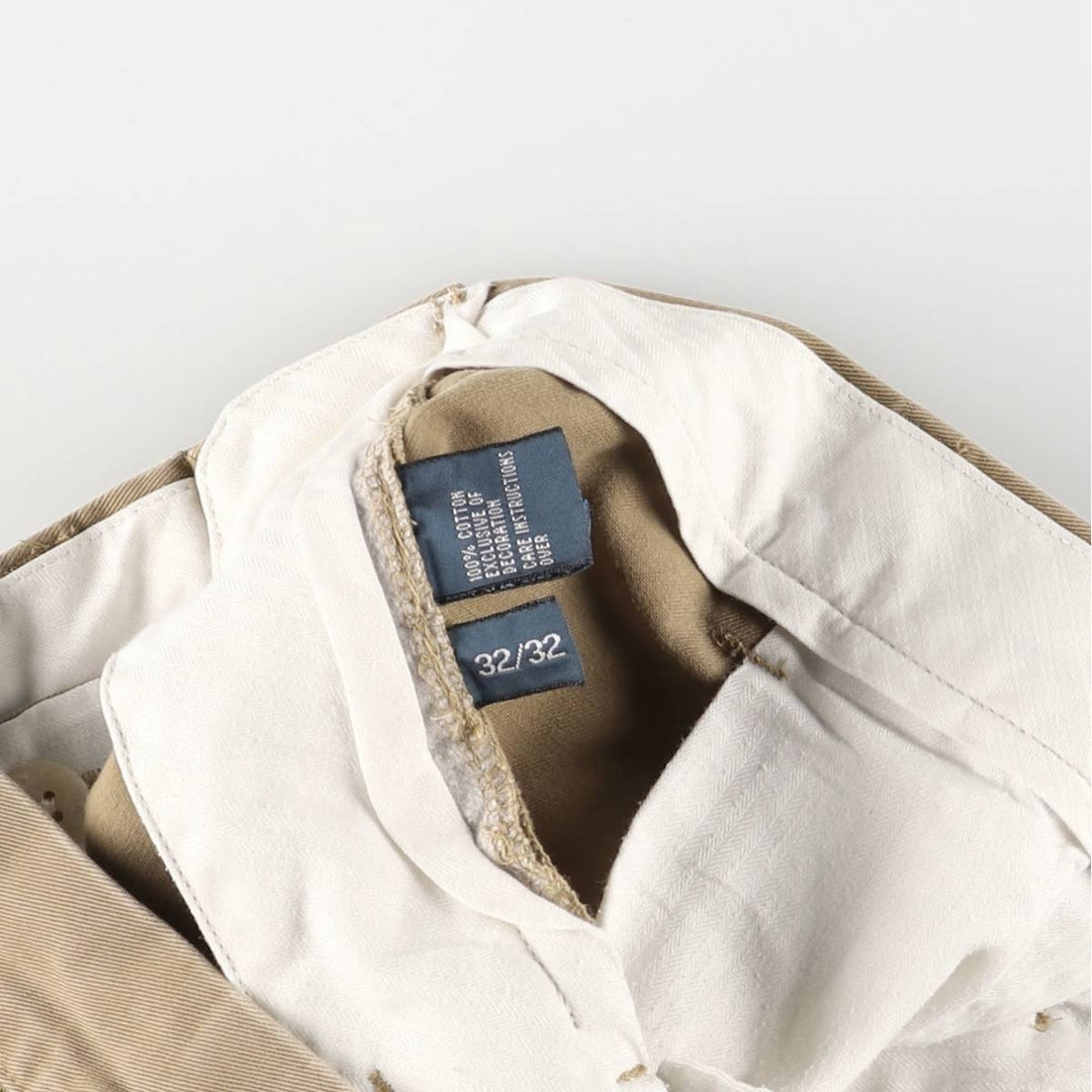 Ralph Lauren POLO by Ralph Lauren ETHAN PANT, two-pleat chino pants, men's size W35 cotton Beige type Vintage Second Hand