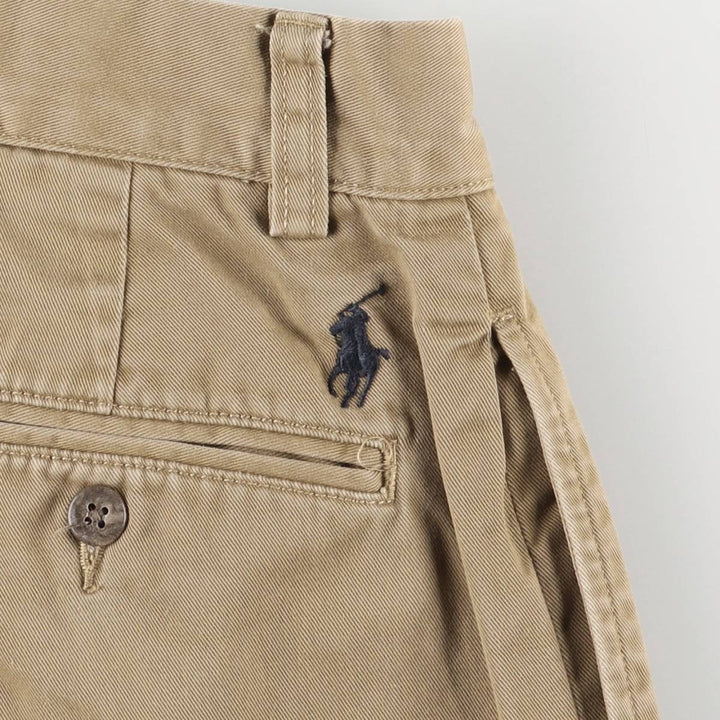 Ralph Lauren POLO by Ralph Lauren ETHAN PANT, two-pleat chino pants, men's size W35 cotton Beige type Vintage Second Hand