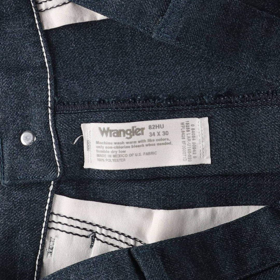 Wrangler Rancher Dress Jeans, Men's Slacks, Size W34 polyester navy blue type Vintage Second Hand