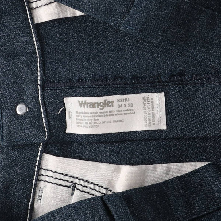 Wrangler Rancher Dress Jeans, Men's Slacks, Size W34 polyester navy blue type Vintage Second Hand