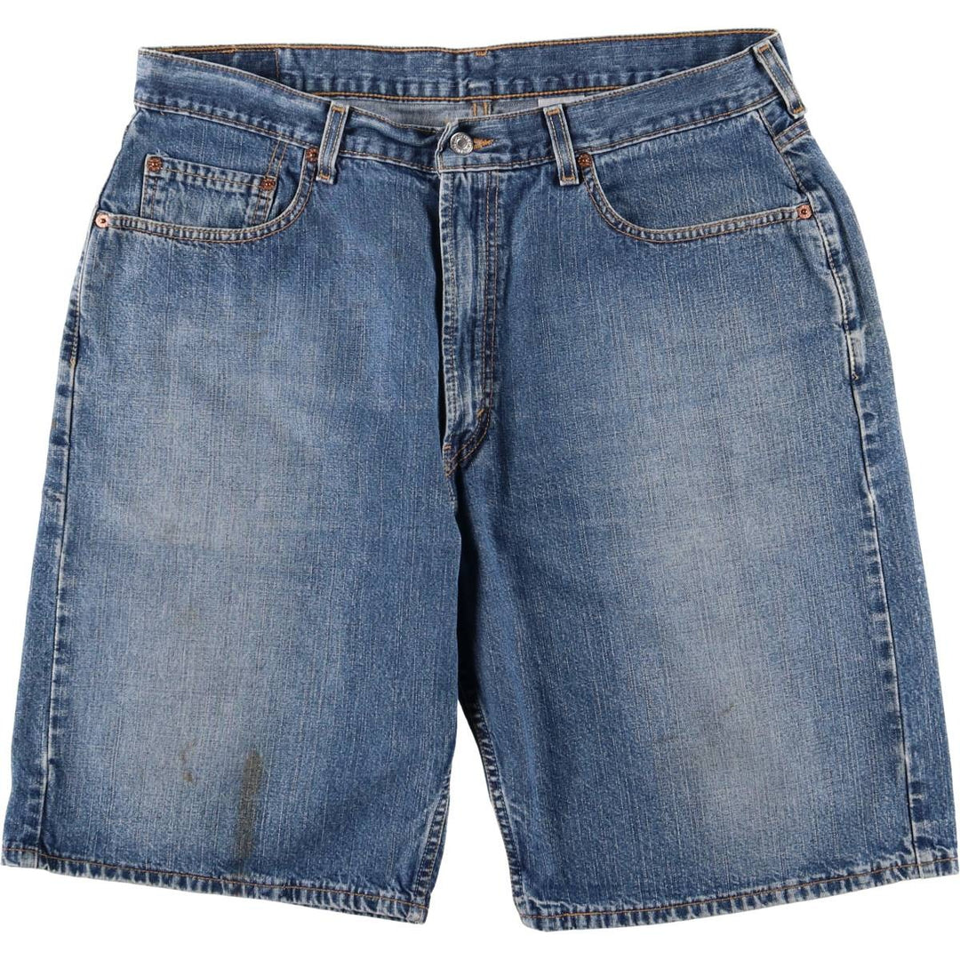 2000'S Levi's 569 Loose Straight Fit Denim Shorts/Jorts Men's Size W37 cotton blue type Vintage Second Hand