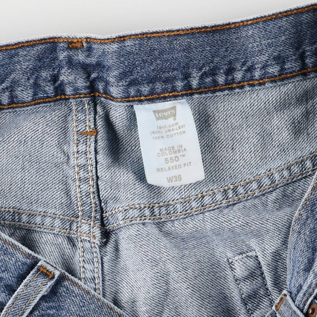 2000'S Levi's 550 Relaxed Fit Denim Shorts/Jorts Men's Size W37 cotton blue type Vintage Second Hand