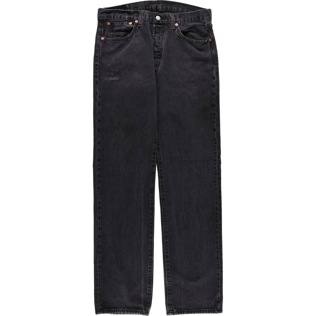 Levi's 501 Black Denim Straight Denim Pants for Men, W32 equivalent cotton black type Vintage Second Hand