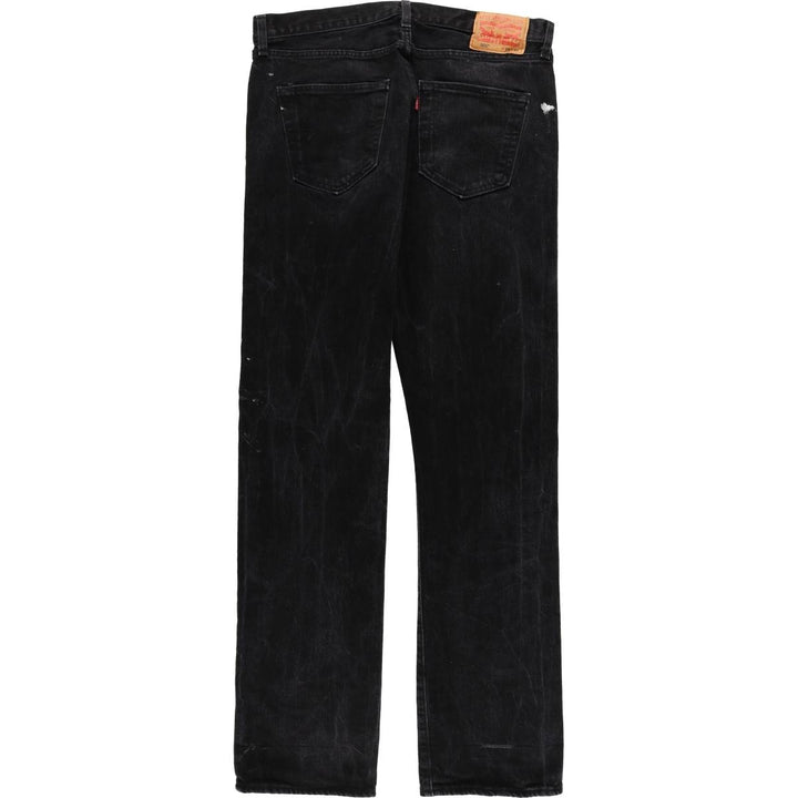 Levi's 501 Painted Black Denim Straight Leg Denim Pants, Men's Size 34 cotton black type Vintage Second Hand