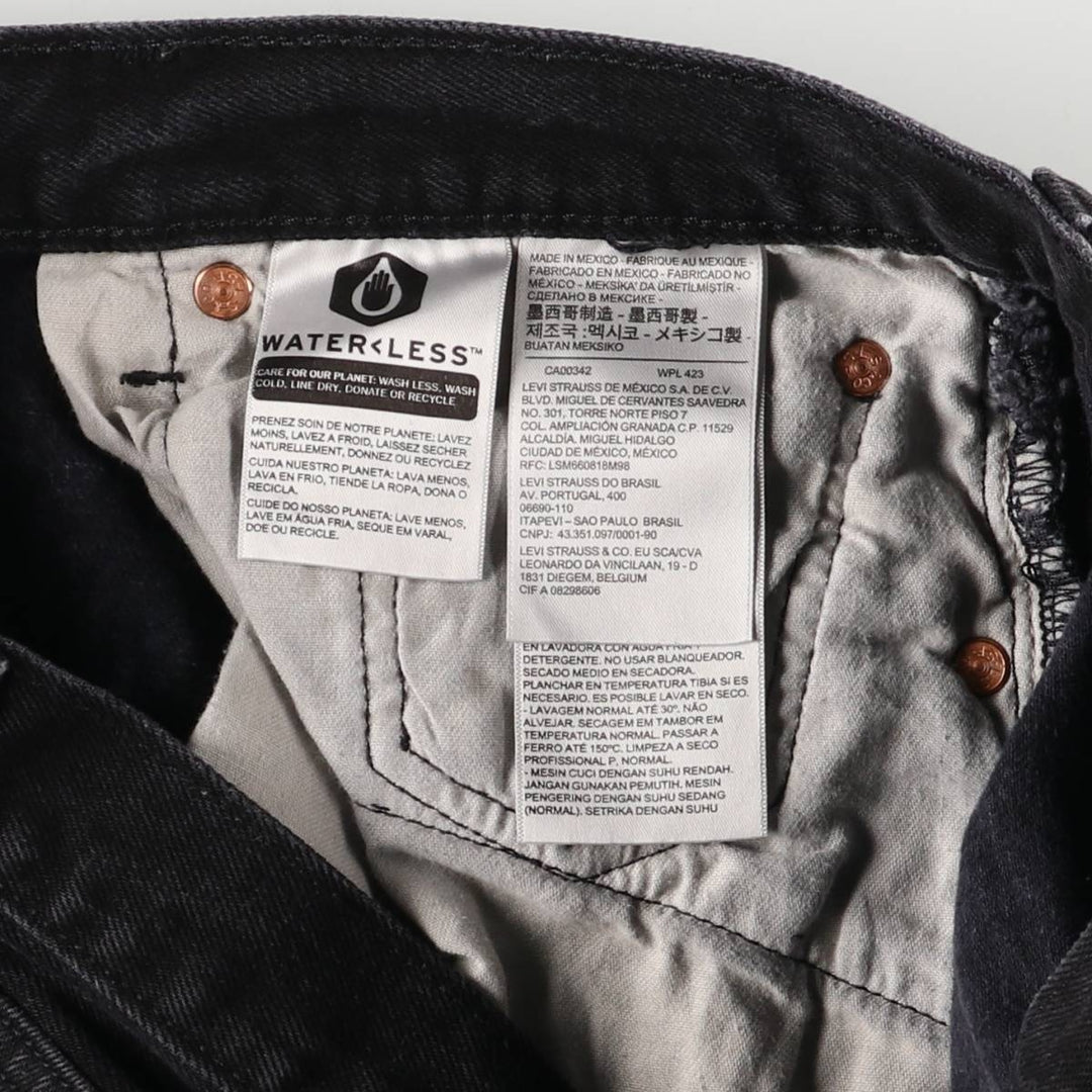 Levi's 501 Painted Black Denim Straight Leg Denim Pants, Men's Size 34 cotton black type Vintage Second Hand