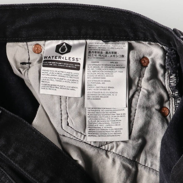 Levi's 501 Painted Black Denim Straight Leg Denim Pants, Men's Size 34 cotton black type Vintage Second Hand