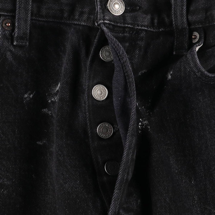 Levi's 501 Painted Black Denim Straight Leg Denim Pants, Men's Size 34 cotton black type Vintage Second Hand