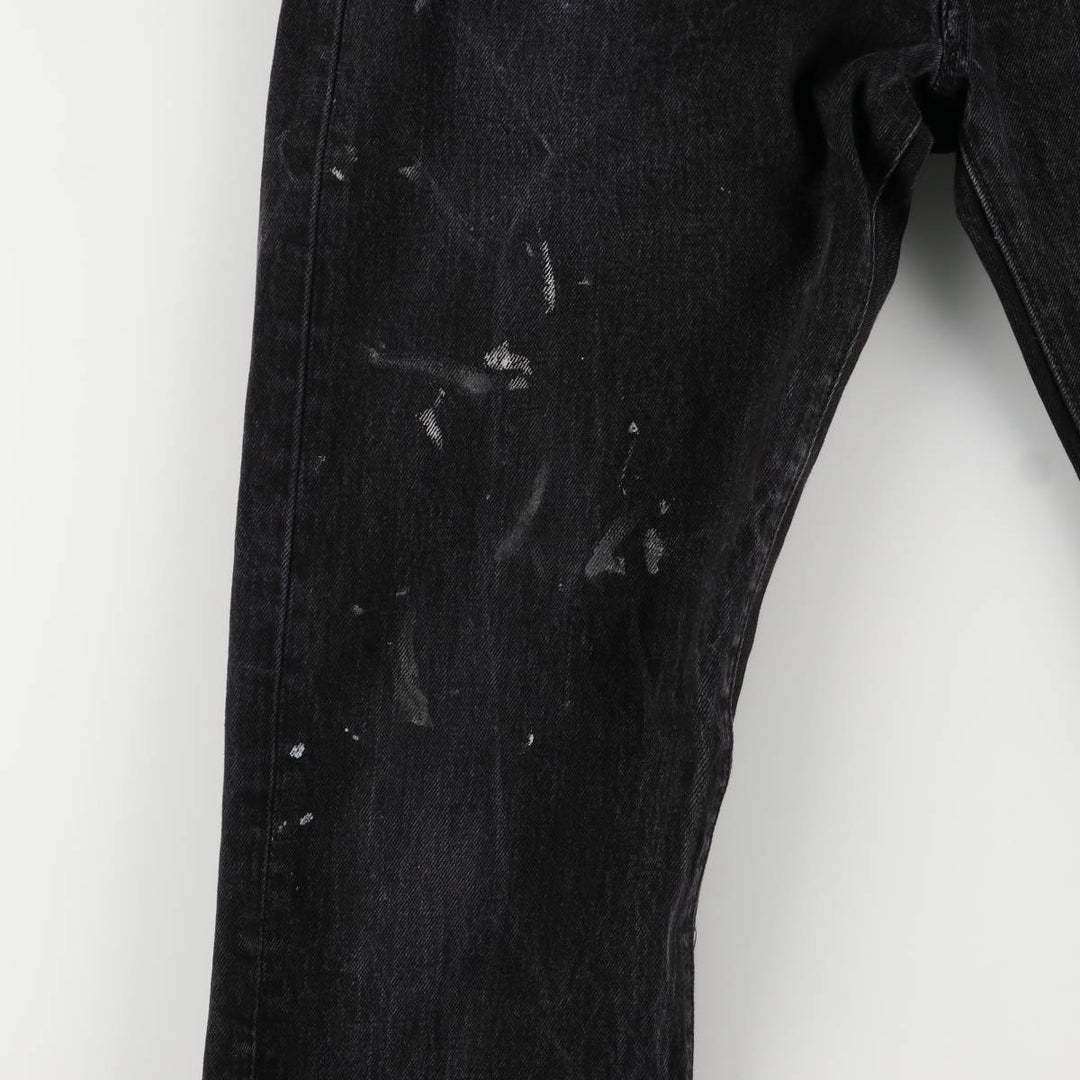 Levi's 501 Painted Black Denim Straight Leg Denim Pants, Men's Size 34 cotton black type Vintage Second Hand