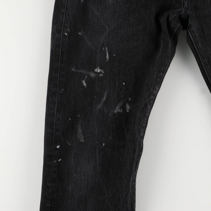 Levi's 501 Painted Black Denim Straight Leg Denim Pants, Men's Size 34 cotton black type Vintage Second Hand