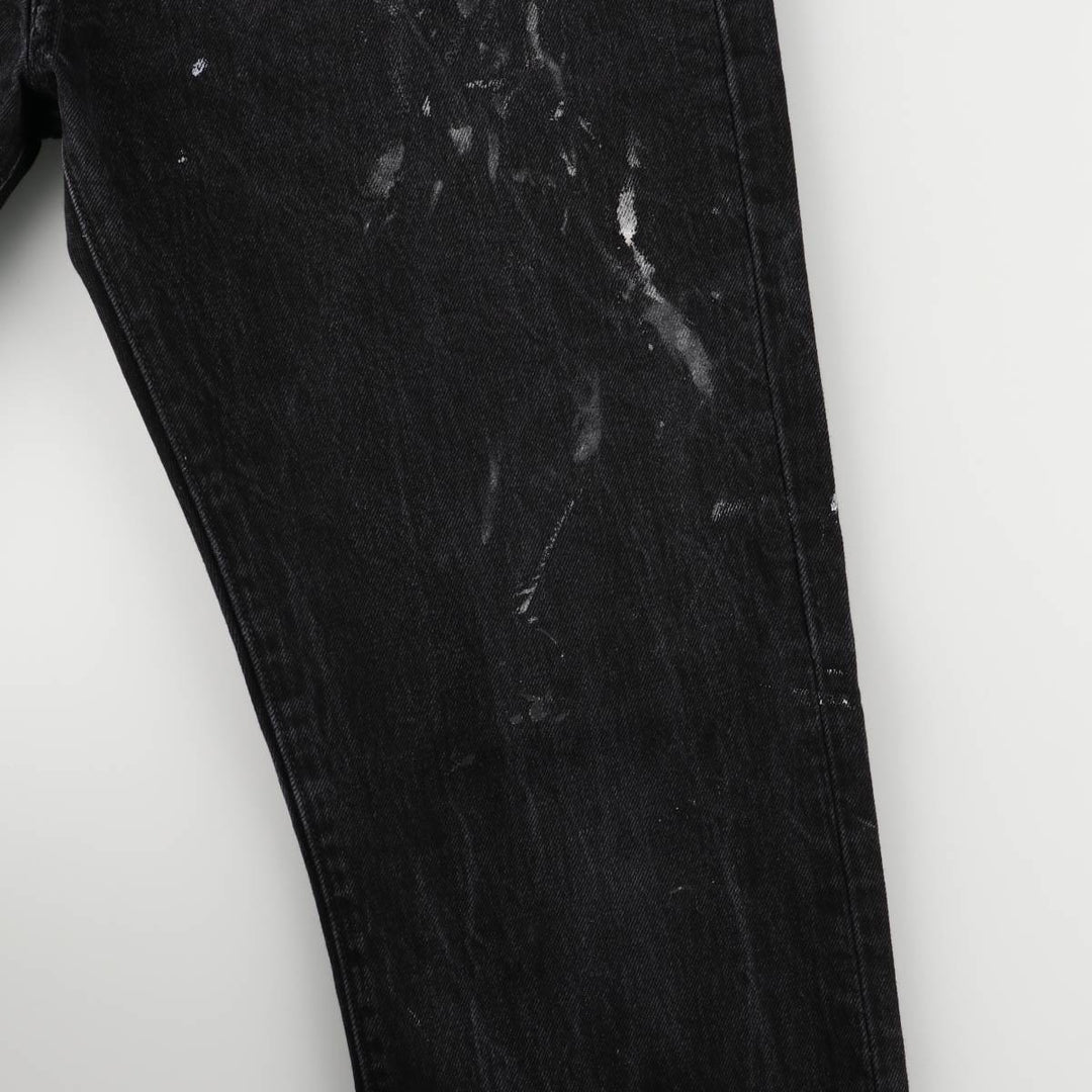 Levi's 501 Painted Black Denim Straight Leg Denim Pants, Men's Size 34 cotton black type Vintage Second Hand