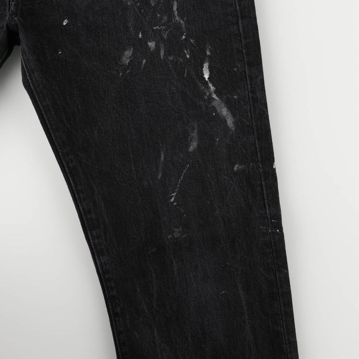 Levi's 501 Painted Black Denim Straight Leg Denim Pants, Men's Size 34 cotton black type Vintage Second Hand