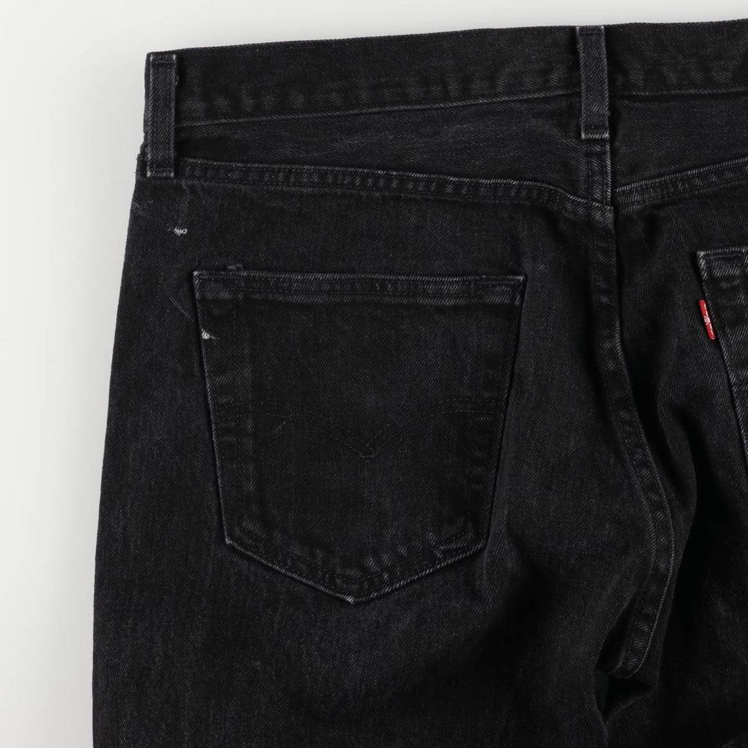 Levi's 501 Painted Black Denim Straight Leg Denim Pants, Men's Size 34 cotton black type Vintage Second Hand