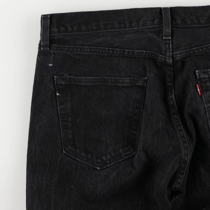 Levi's 501 Painted Black Denim Straight Leg Denim Pants, Men's Size 34 cotton black type Vintage Second Hand