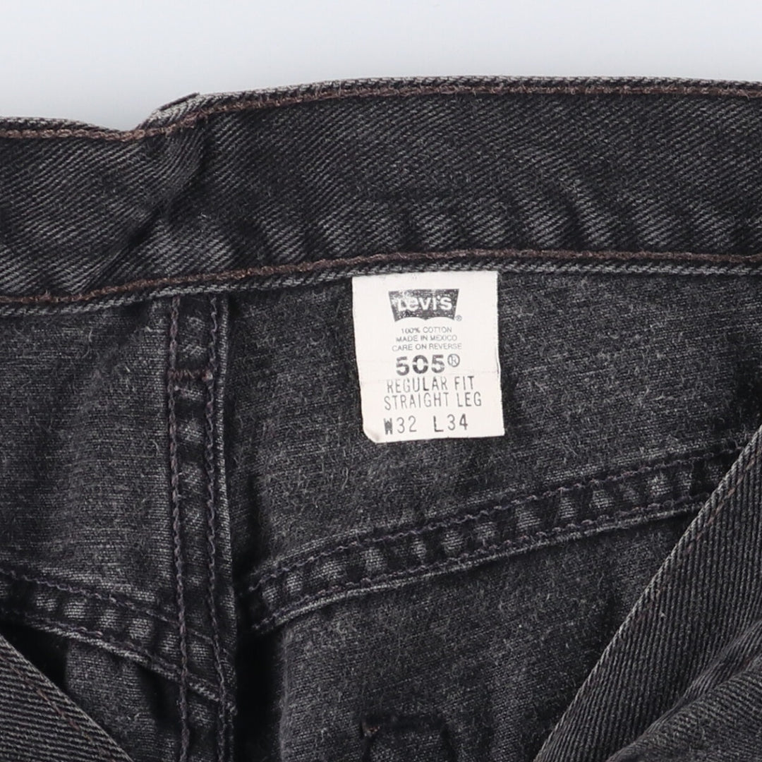 2000'S Levi's 505 Regular Fit Straight Leg Tapered Denim Pants, Black Denim, Men's Size W31 cotton black type Vintage Second Hand