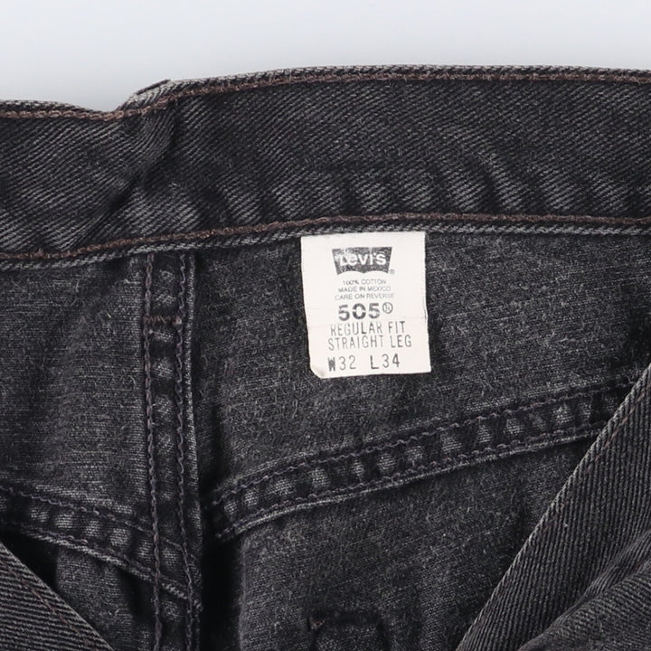 2000'S Levi's 505 Regular Fit Straight Leg Tapered Denim Pants, Black Denim, Men's Size W31 cotton black type Vintage Second Hand