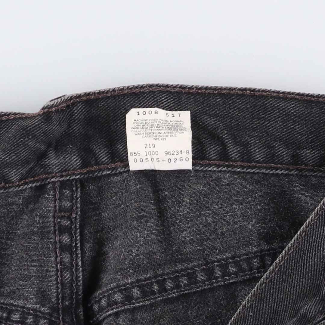 2000'S Levi's 505 Regular Fit Straight Leg Tapered Denim Pants, Black Denim, Men's Size W31 cotton black type Vintage Second Hand