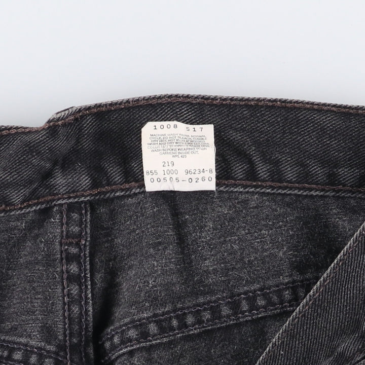 2000'S Levi's 505 Regular Fit Straight Leg Tapered Denim Pants, Black Denim, Men's Size W31 cotton black type Vintage Second Hand