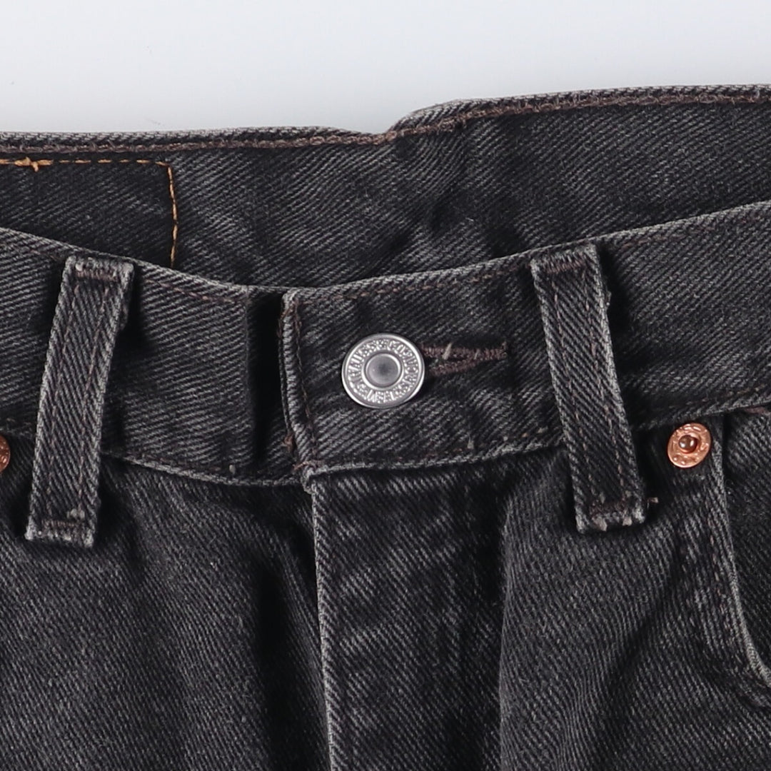 2000'S Levi's 505 Regular Fit Straight Leg Tapered Denim Pants, Black Denim, Men's Size W31 cotton black type Vintage Second Hand