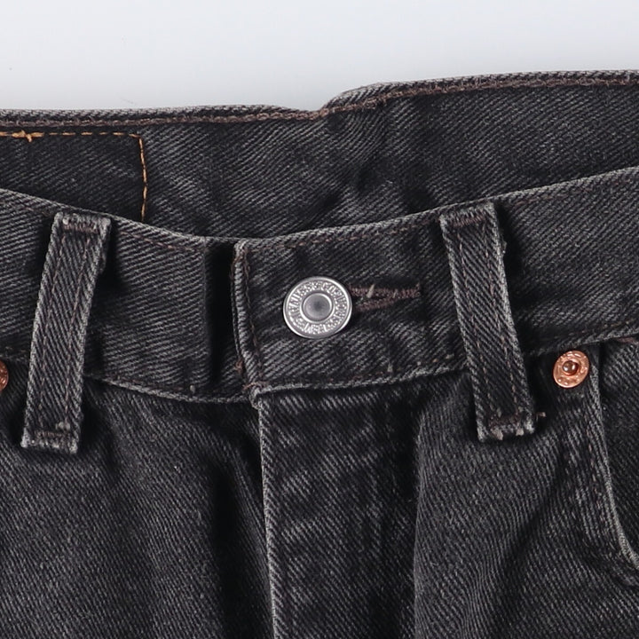 2000'S Levi's 505 Regular Fit Straight Leg Tapered Denim Pants, Black Denim, Men's Size W31 cotton black type Vintage Second Hand