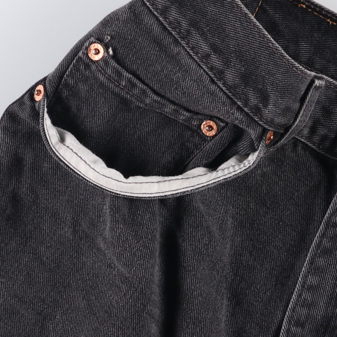 2000'S Levi's 505 Regular Fit Straight Leg Tapered Denim Pants, Black Denim, Men's Size W31 cotton black type Vintage Second Hand