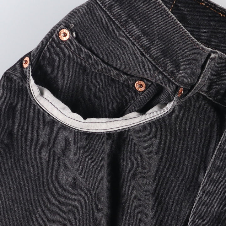 2000'S Levi's 505 Regular Fit Straight Leg Tapered Denim Pants, Black Denim, Men's Size W31 cotton black type Vintage Second Hand