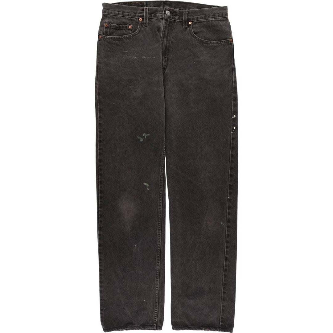 90'S Levi's 505 Regular Fit Straight Leg Tapered Denim Pants, Black Denim, Men's, Size 34, Vintage cotton black type Vintage Second Hand