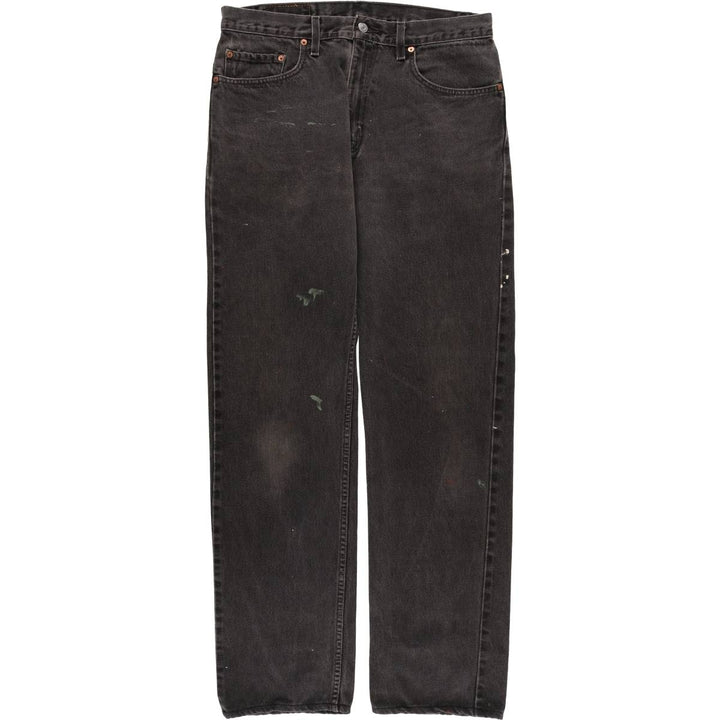 90'S Levi's 505 Regular Fit Straight Leg Tapered Denim Pants, Black Denim, Men's, Size 34, Vintage cotton black type Vintage Second Hand