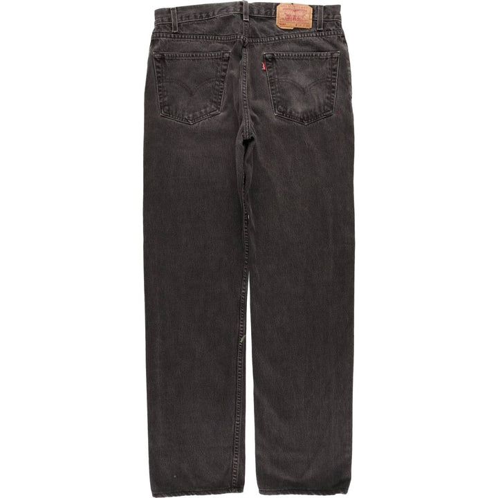 90'S Levi's 505 Regular Fit Straight Leg Tapered Denim Pants, Black Denim, Men's, Size 34, Vintage cotton black type Vintage Second Hand
