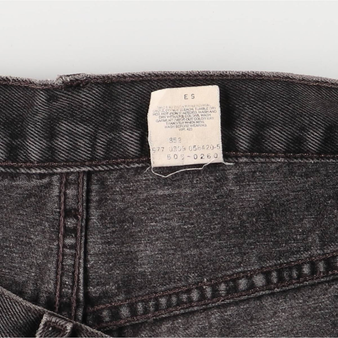 90'S Levi's 505 Regular Fit Straight Leg Tapered Denim Pants, Black Denim, Men's, Size 34, Vintage cotton black type Vintage Second Hand