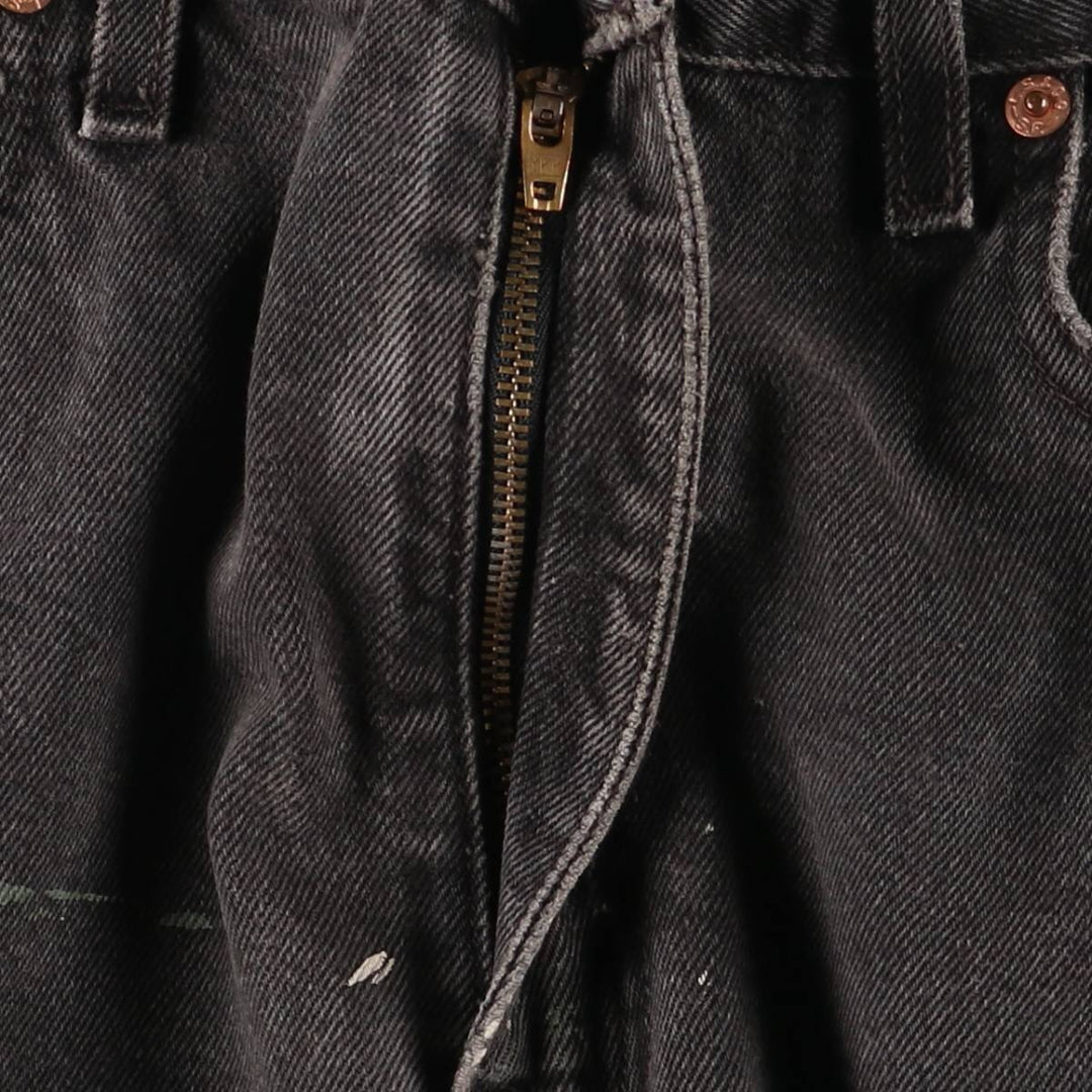 90'S Levi's 505 Regular Fit Straight Leg Tapered Denim Pants, Black Denim, Men's, Size 34, Vintage cotton black type Vintage Second Hand