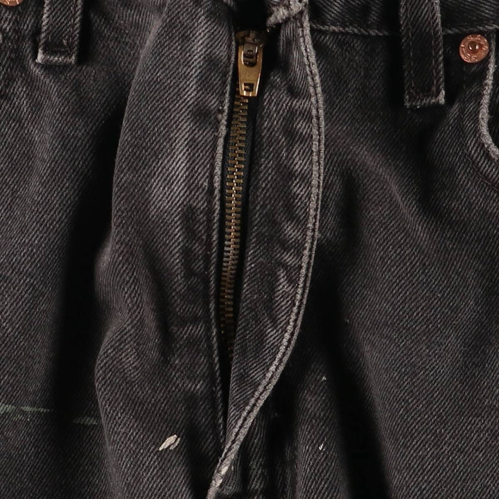 90'S Levi's 505 Regular Fit Straight Leg Tapered Denim Pants, Black Denim, Men's, Size 34, Vintage cotton black type Vintage Second Hand