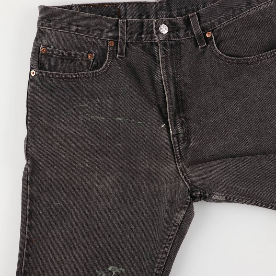 90'S Levi's 505 Regular Fit Straight Leg Tapered Denim Pants, Black Denim, Men's, Size 34, Vintage cotton black type Vintage Second Hand