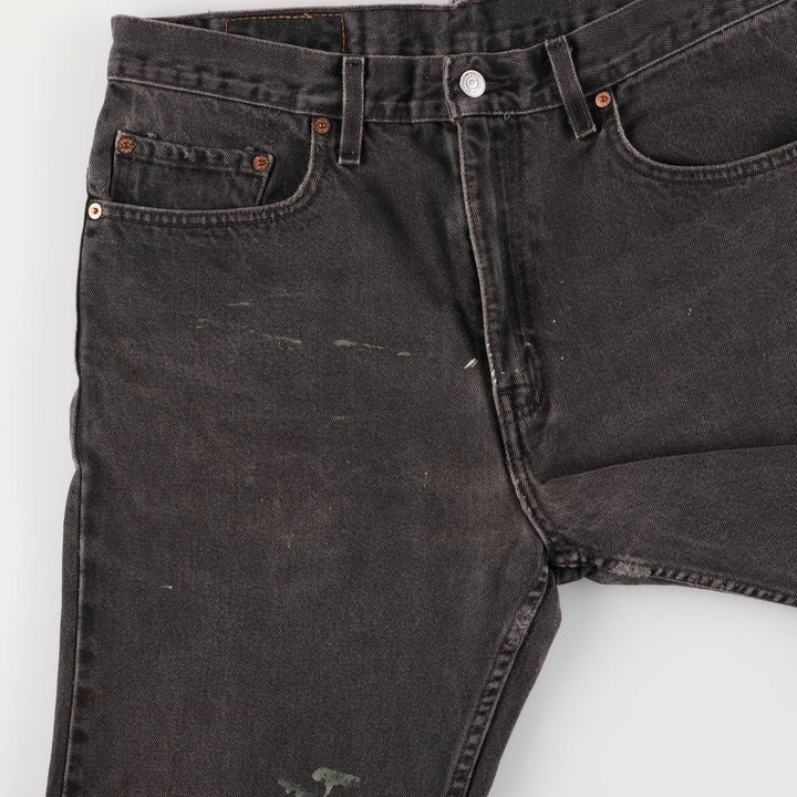 90'S Levi's 505 Regular Fit Straight Leg Tapered Denim Pants, Black Denim, Men's, Size 34, Vintage cotton black type Vintage Second Hand