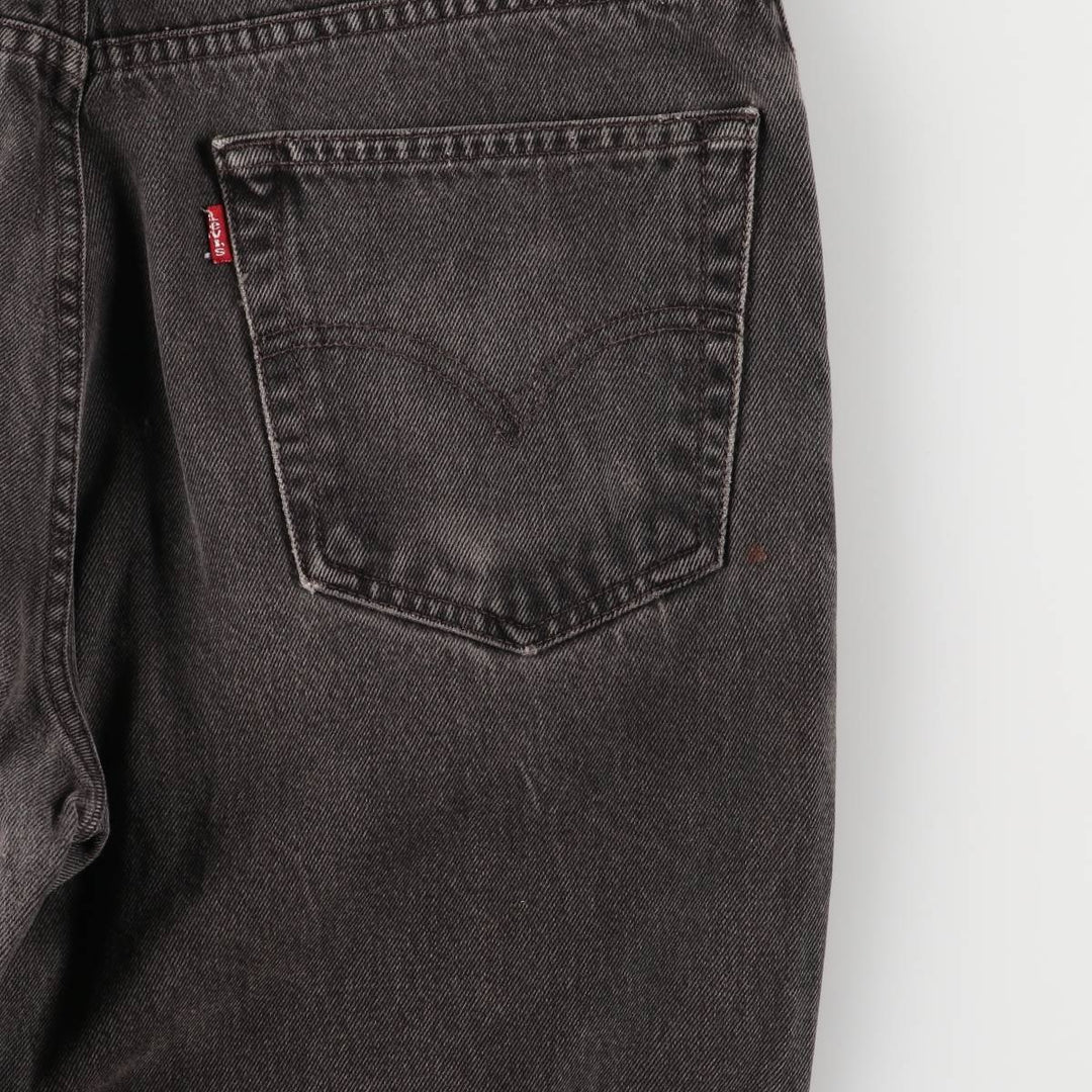 90'S Levi's 505 Regular Fit Straight Leg Tapered Denim Pants, Black Denim, Men's, Size 34, Vintage cotton black type Vintage Second Hand