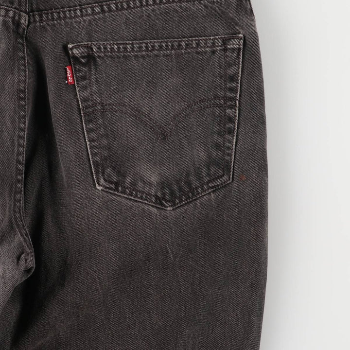 90'S Levi's 505 Regular Fit Straight Leg Tapered Denim Pants, Black Denim, Men's, Size 34, Vintage cotton black type Vintage Second Hand