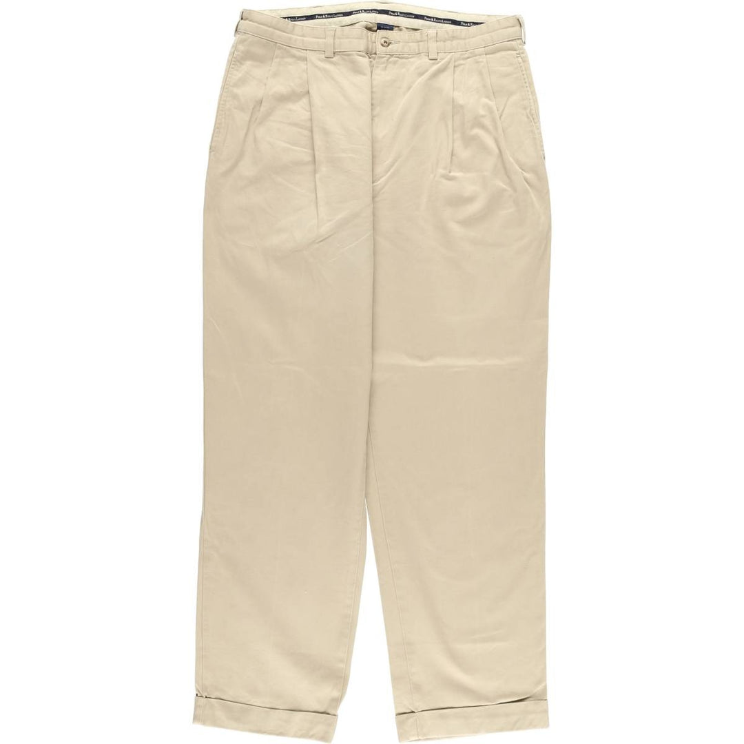 Ralph Lauren Polo Ralph Lauren Two-pleat Chino Pants for Men, W35 cotton Beige type Vintage Second Hand