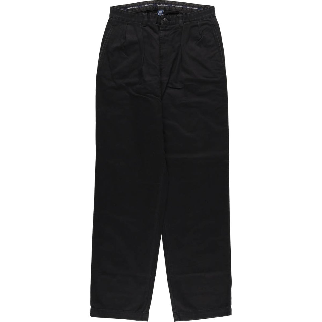 Ralph Lauren Polo Ralph Lauren Two-pleat Chino Pants for Men, W32 equivalent cotton black type Vintage Second Hand