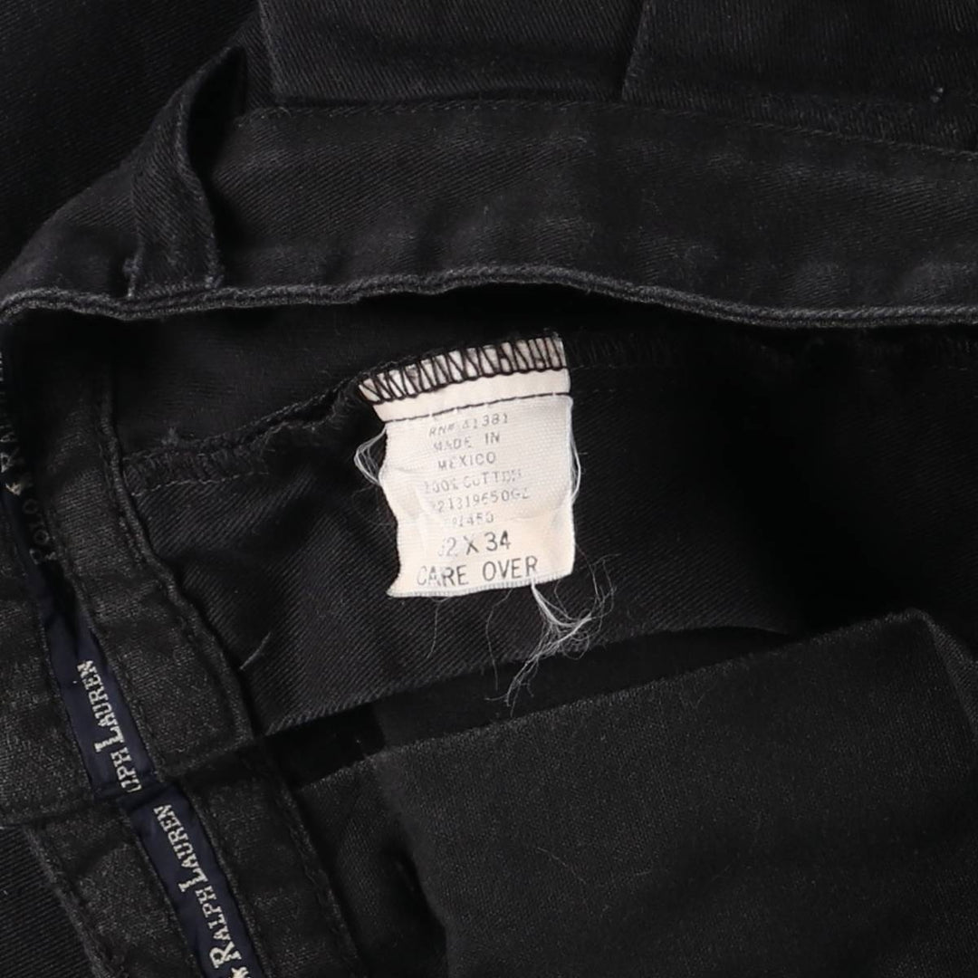 Ralph Lauren Polo Ralph Lauren Two-pleat Chino Pants for Men, W32 equivalent cotton black type Vintage Second Hand