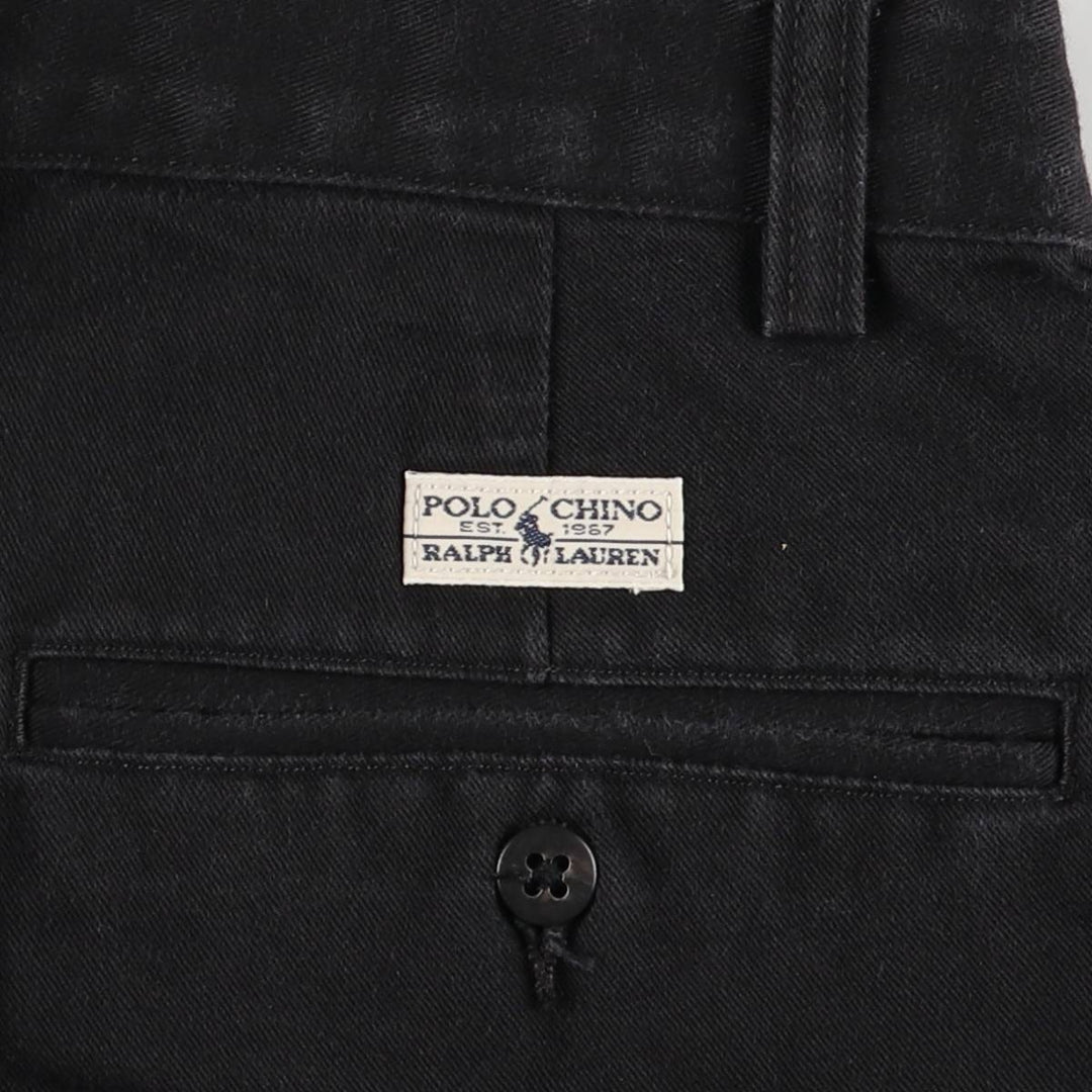 Ralph Lauren Polo Ralph Lauren Two-pleat Chino Pants for Men, W32 equivalent cotton black type Vintage Second Hand