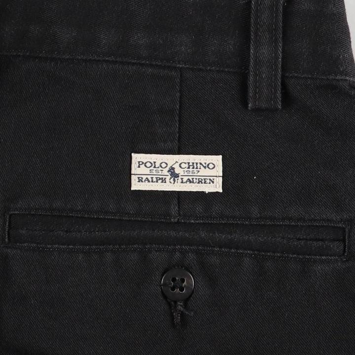 Ralph Lauren Polo Ralph Lauren Two-pleat Chino Pants for Men, W32 equivalent cotton black type Vintage Second Hand
