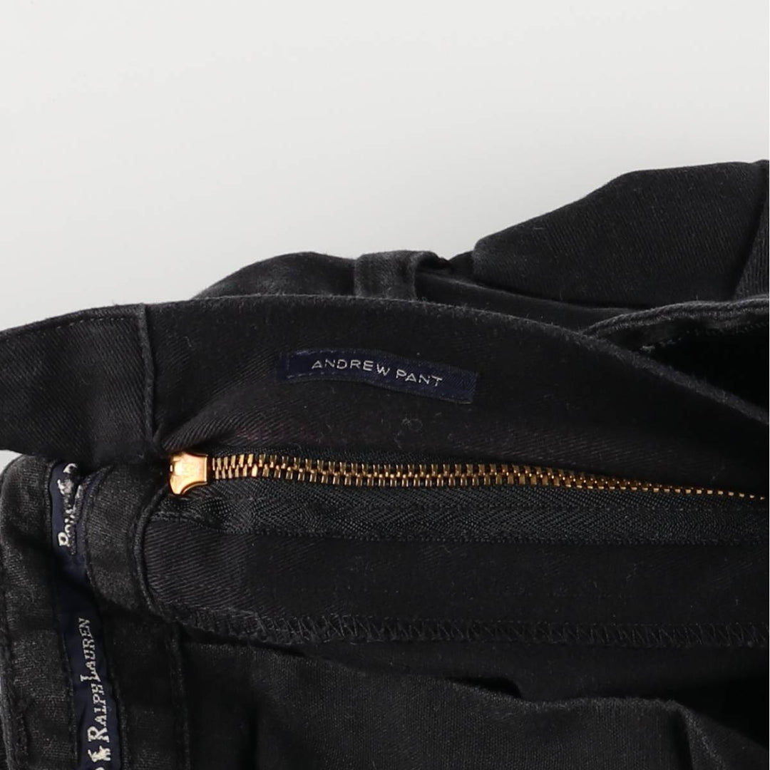 Ralph Lauren Polo Ralph Lauren Two-pleat Chino Pants for Men, W32 equivalent cotton black type Vintage Second Hand