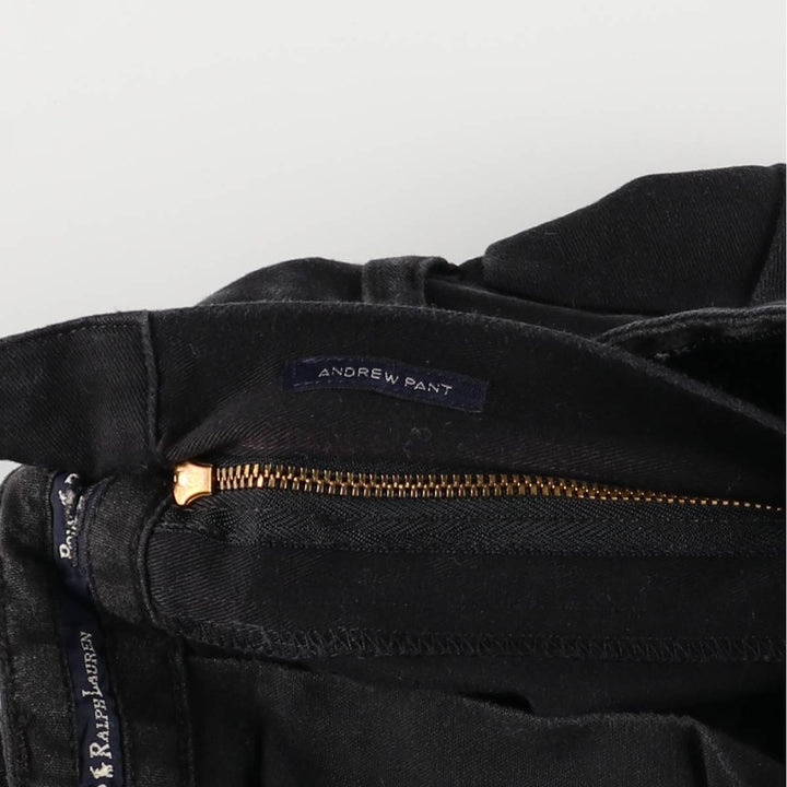 Ralph Lauren Polo Ralph Lauren Two-pleat Chino Pants for Men, W32 equivalent cotton black type Vintage Second Hand