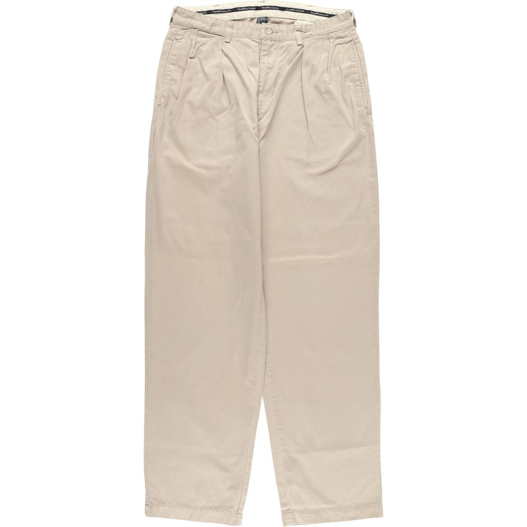 Ralph Lauren Polo Ralph Lauren Two-pleat Chino Pants for Men, W32 equivalent cotton Beige type Vintage Second Hand