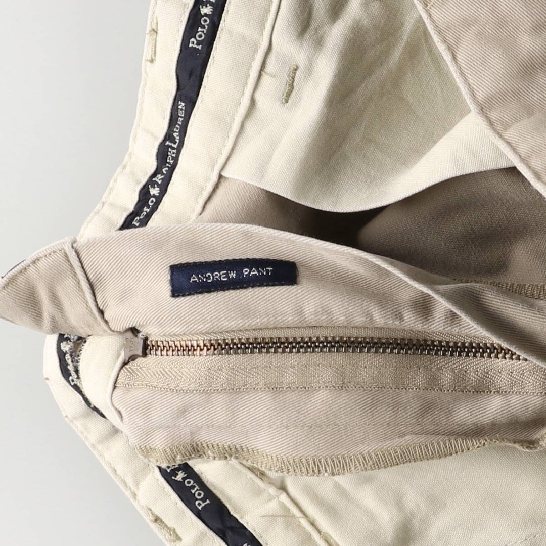 Ralph Lauren Polo Ralph Lauren Two-pleat Chino Pants for Men, W32 equivalent cotton Beige type Vintage Second Hand