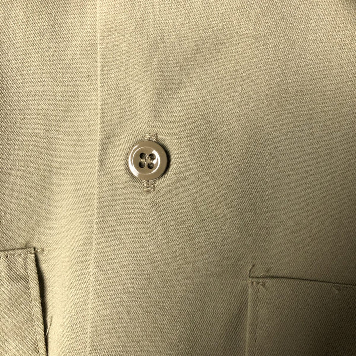 Vintage 80s-90'S Dickies long-sleeved work shirt, Made in USA, Men's XL polyester Khaki type beige Vintage Second Hand