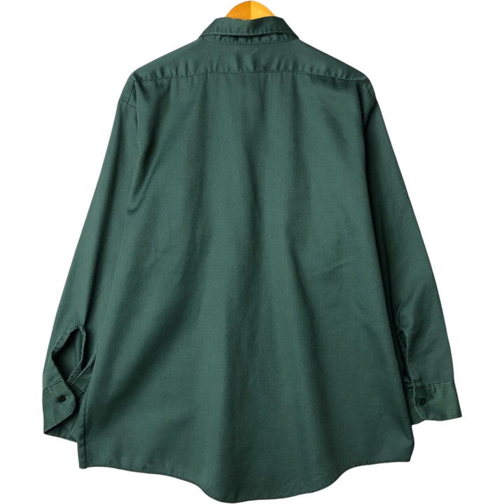 Vintage Dickies long-sleeved work shirt, made in the USA, men's size XL polyester Green type dark green Vintage Second Hand