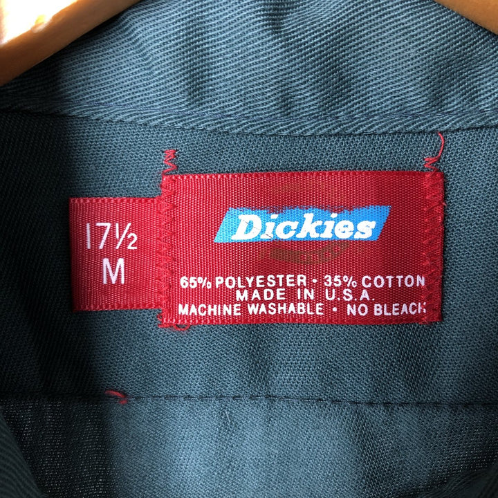 Vintage Dickies long-sleeved work shirt, made in the USA, men's size XL polyester Green type dark green Vintage Second Hand