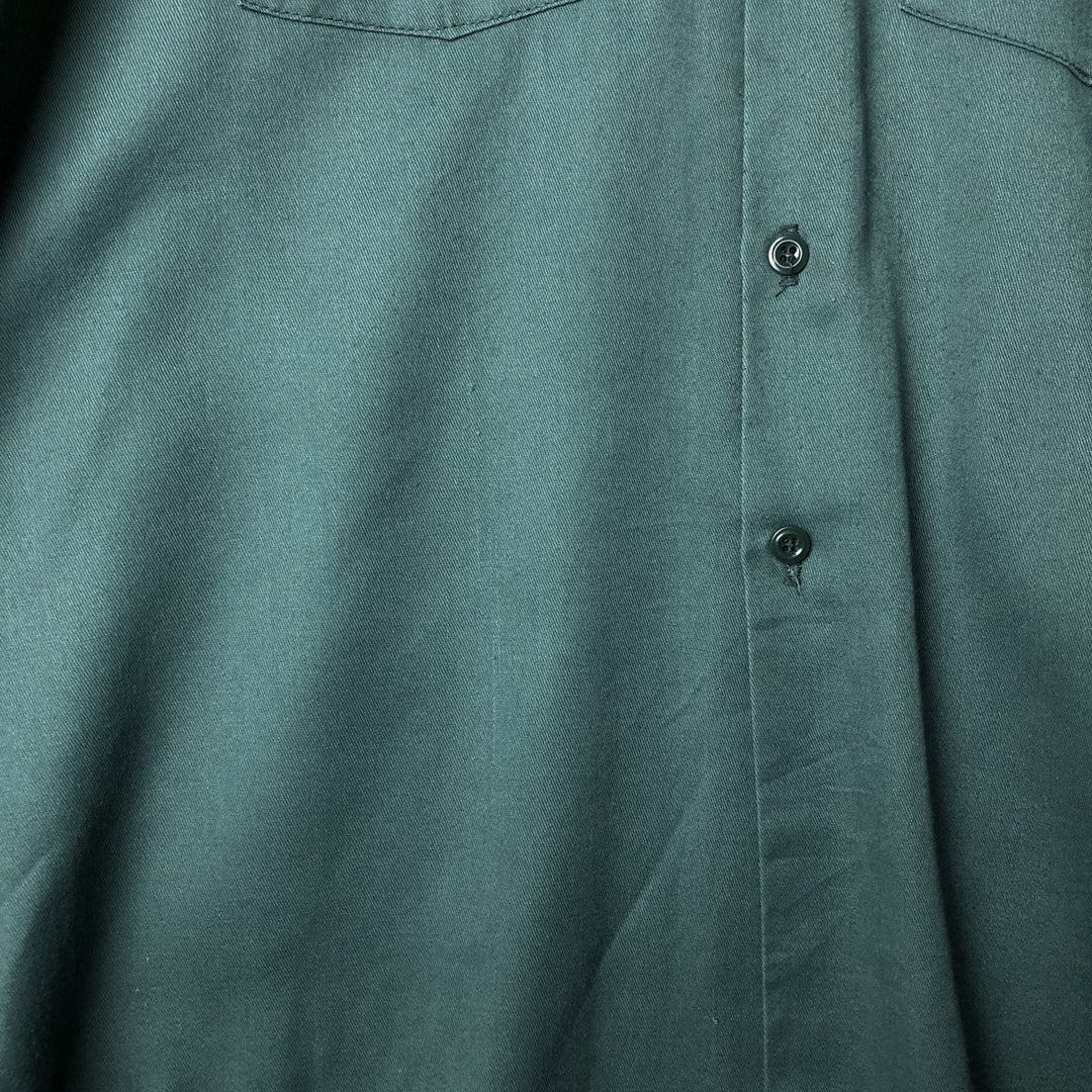 Vintage Dickies long-sleeved work shirt, made in the USA, men's size XL polyester Green type dark green Vintage Second Hand