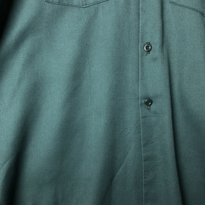 Vintage Dickies long-sleeved work shirt, made in the USA, men's size XL polyester Green type dark green Vintage Second Hand