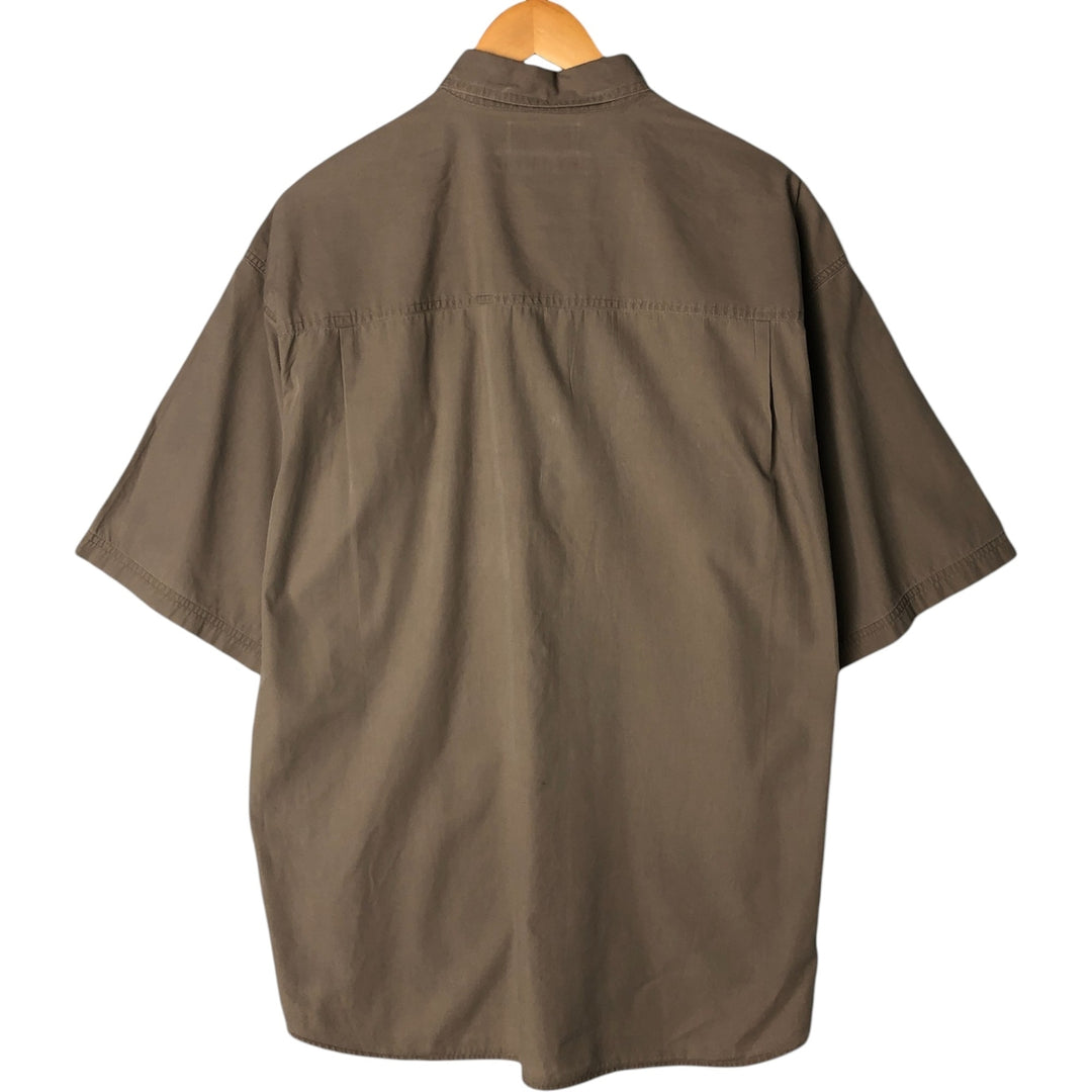 Columbia Short Sleeve Button-Down Shirt, Men's Size XL cotton Khaki type Vintage Second Hand